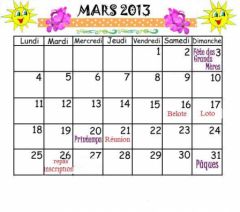 MOIS de MARS 2013
